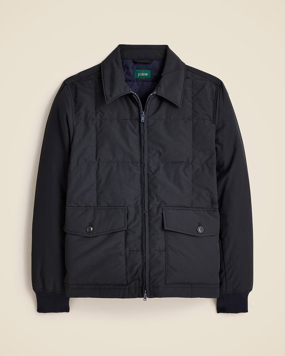 NWT J Crew Box-Quilt Insulated Jacket with PrimaLoft® Navy Ink XXL